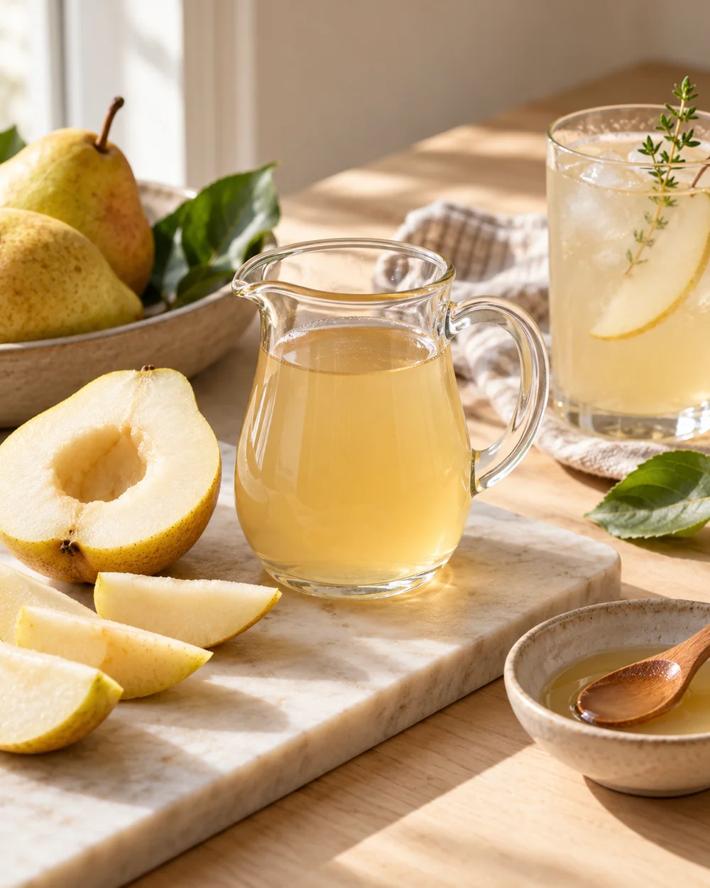 Small-Batch Pear Drink Syrup — AI-generated editorial illustration