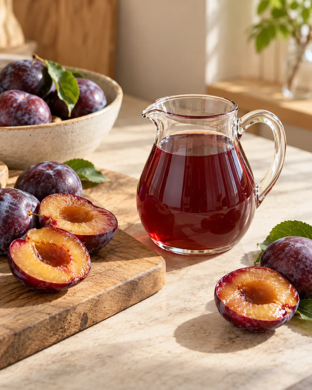 Small-Batch Plum Drink Syrup — AI-generated editorial illustration