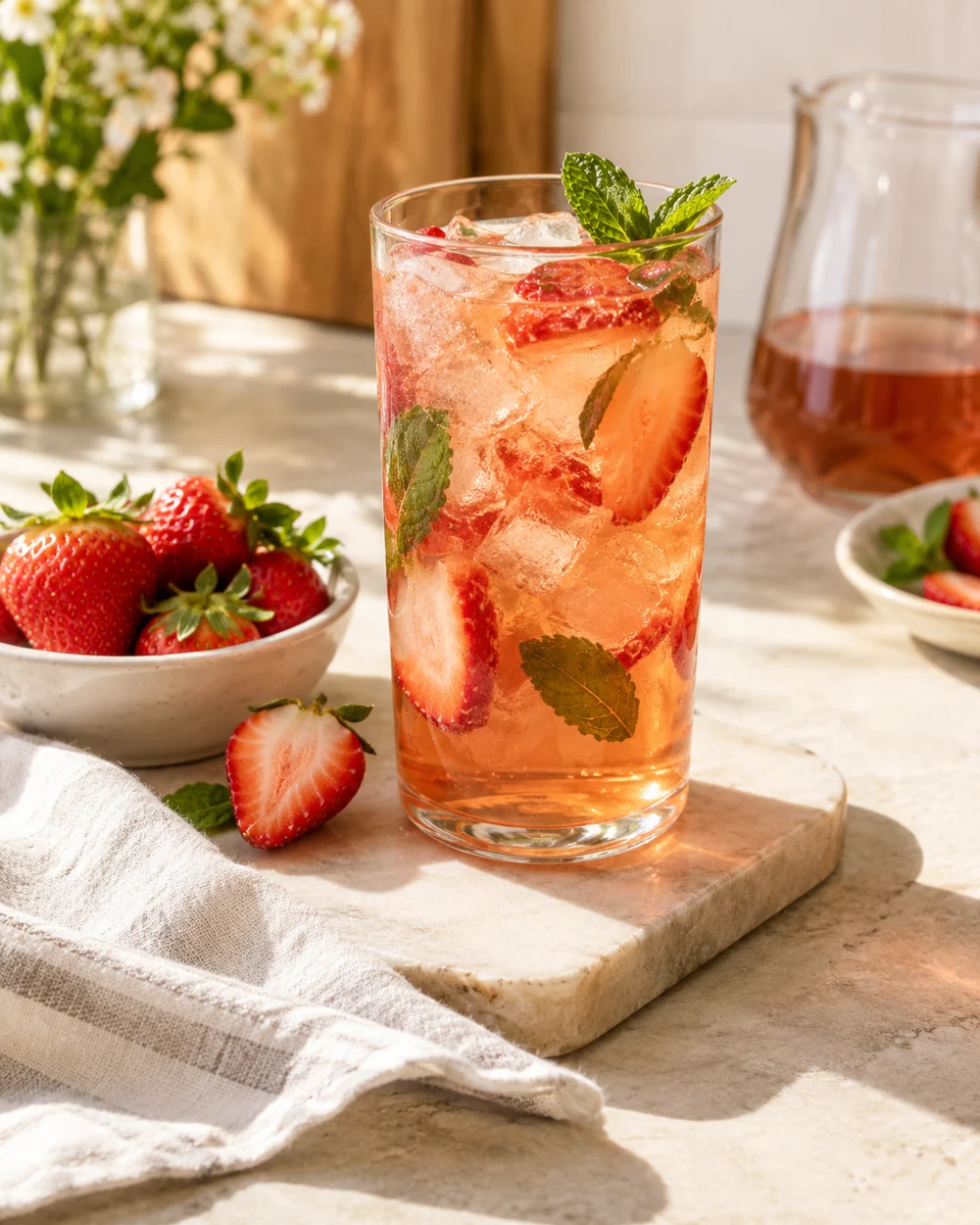 Strawberry Black Iced Tea — AI-generated editorial illustration