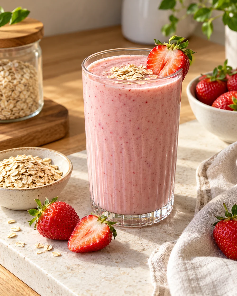 Strawberry Oat Smoothie — AI-generated editorial illustration