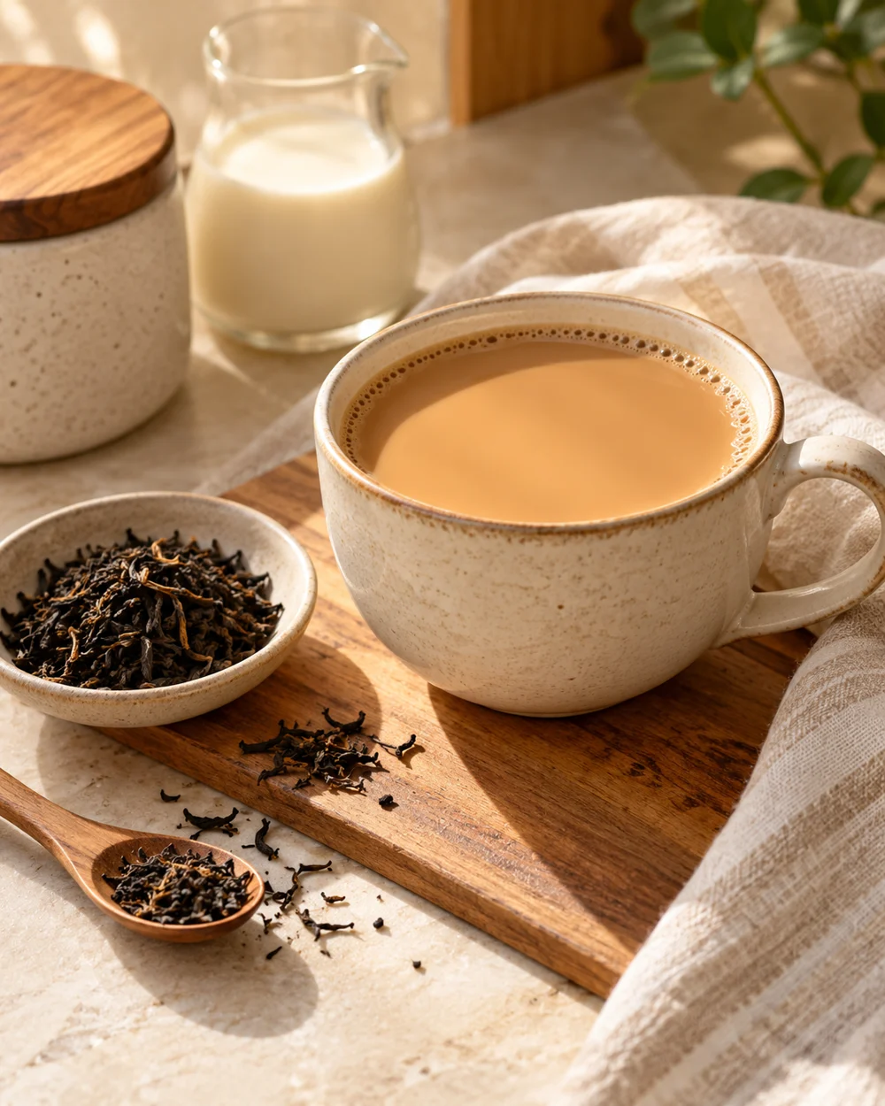 Warm Black Tea Milk — AI-generated editorial illustration
