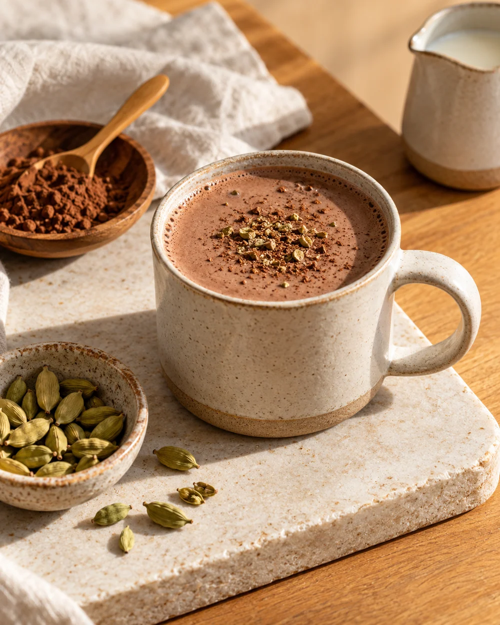 Warm Cardamom Cocoa — AI-generated editorial illustration