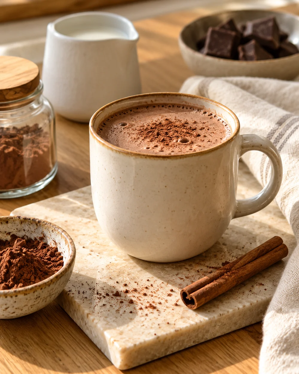 Warm Cinnamon Cocoa — AI-generated editorial illustration