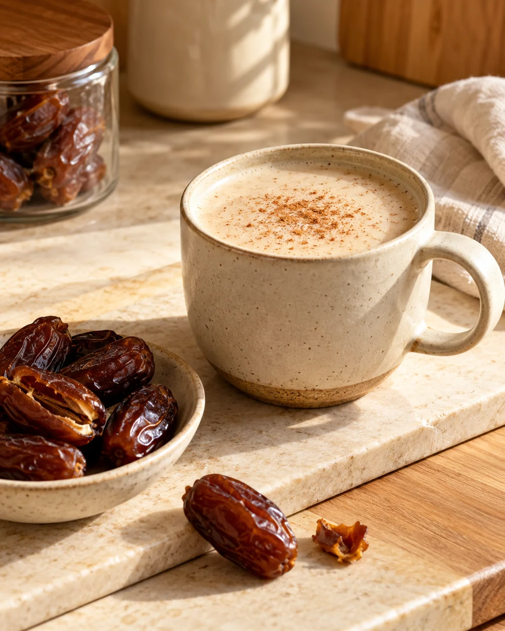Warm Date Milk — AI-generated editorial illustration