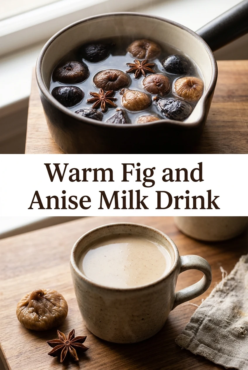 Warm Fig and Anise Milk Drink — AI-generated editorial illustration