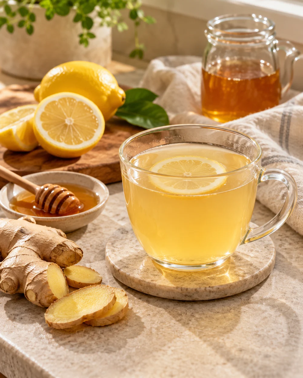 Warm Ginger Lemon Honey — AI-generated editorial illustration