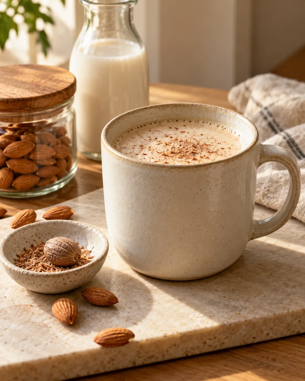 Warm Nutmeg Almond Drink — AI-generated editorial illustration