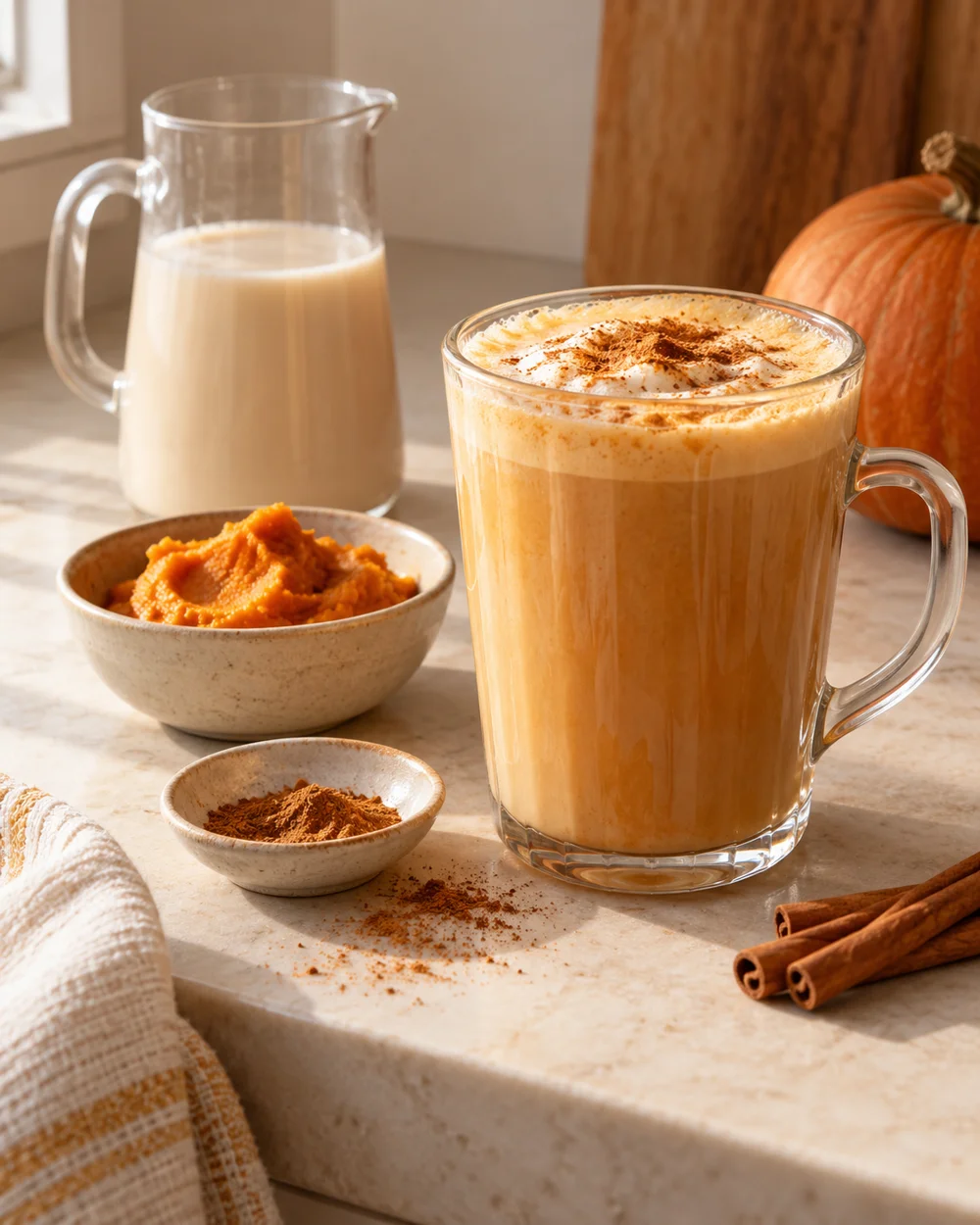Warm Pumpkin Oat Cup — AI-generated editorial illustration