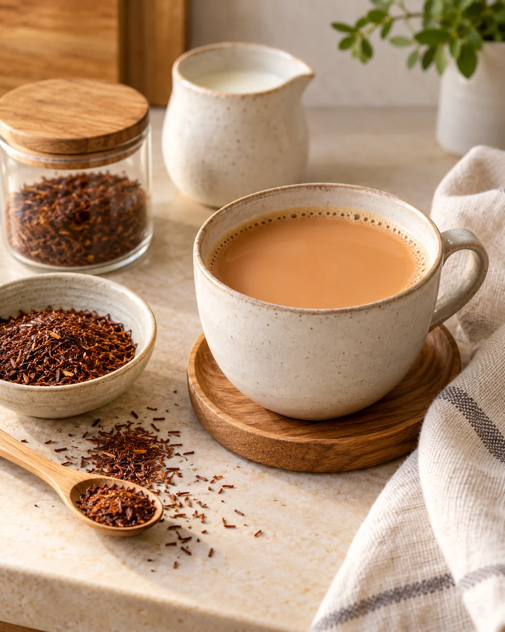 Warm Rooibos Milk — AI-generated editorial illustration